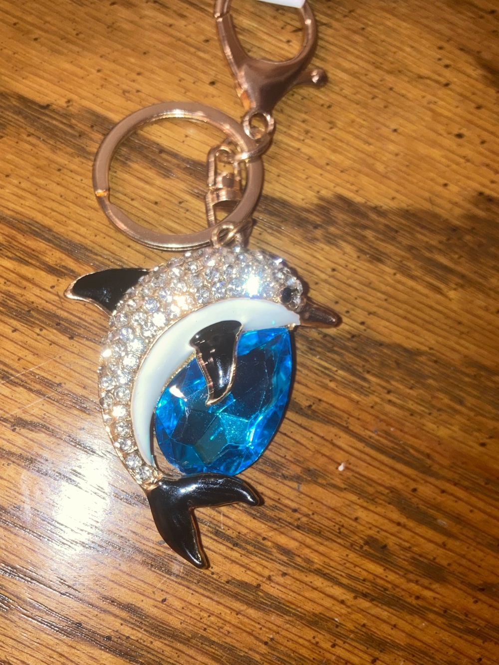 Dolphin Keychain and Bag Charm Blue Gem and Sparkles - NWT